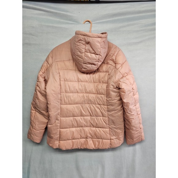 Spyder Women's Clara Short Puffer Hooded Full Zip Jacket, Misty Rose L MSRP $199 - Picture 2 of 4